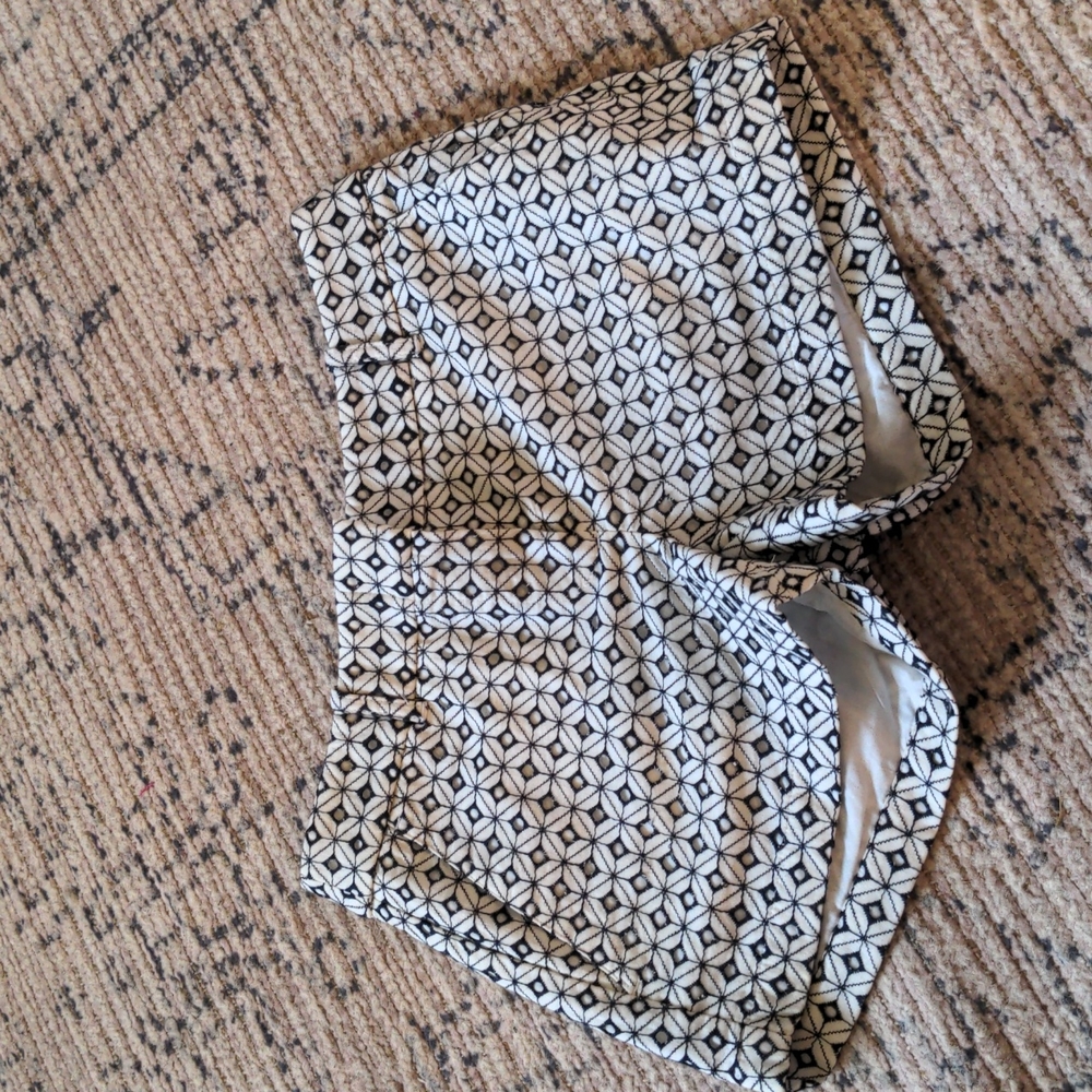 J Crew | White and Navy Patterned Shorts